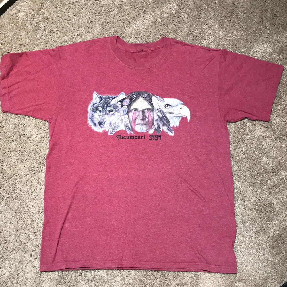 Vintage New Mexico Native American Wolf Eagle Souvenir Shirt